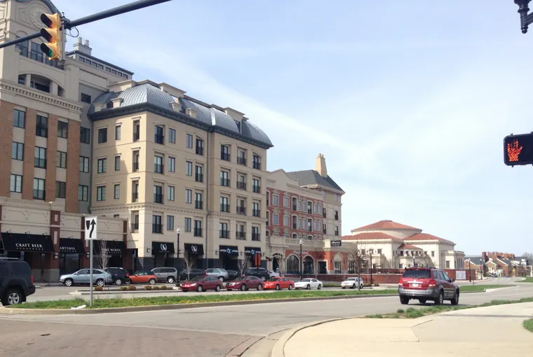 Architecture along City Center Drive in Carmel