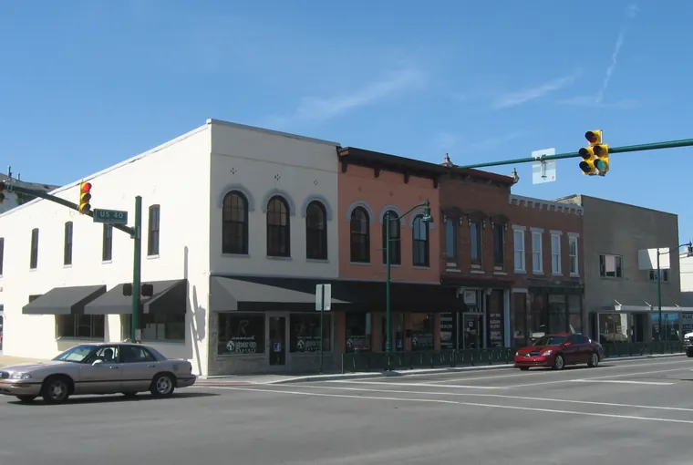 Main Street near Center Street in downtown Plainfield, Indiana
